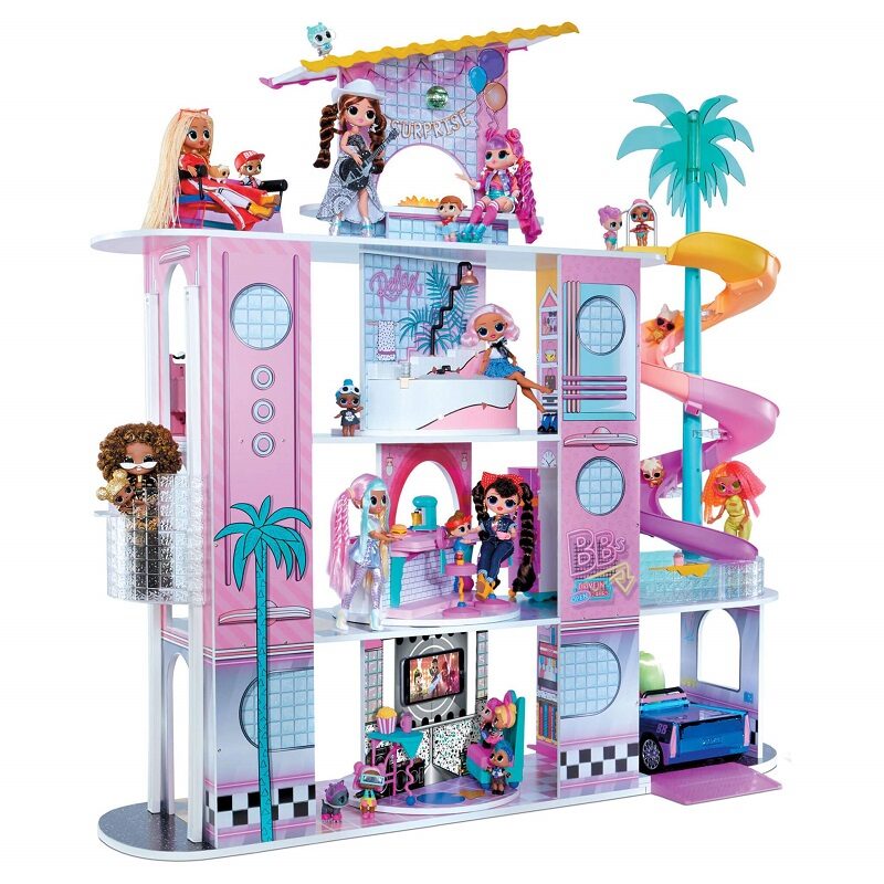 MGA 576747 - L.O.L. Surprise! OMG House of Surprises – New Real Wood Doll House with 85+ Surprises lol māja pārsteigumi