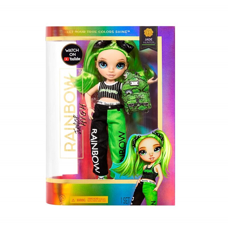MGA 579991 - Rainbow High Junior High Jade Hunter – zaļa lelle ar aksesuāriem green