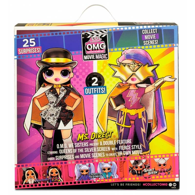 MGA 577904 - LOL Surprise OMG Movie Magic Ms. Direct Fashion Doll modes lelle ar 25 pārsteigumiem
