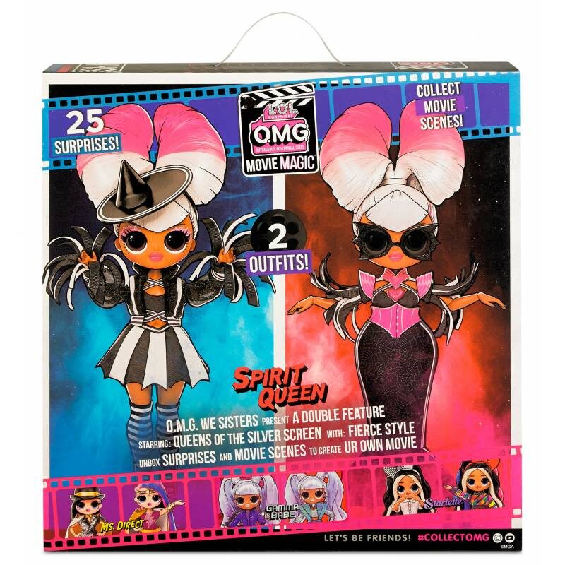 MGA 577928 - LOL Surprise OMG Movie Magic Spirit Queen Fashion Doll modes lelle ar 25 pārsteigumiem