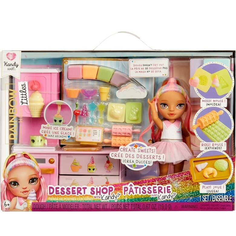 MGA 522058 - Rainbow High Little Kandy Hart Dessert Shop veikals