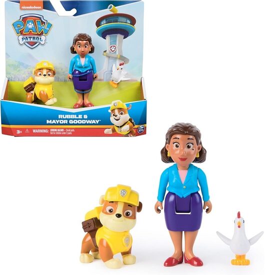 Paw Patrol Hero Pups Rubble & Mayor Goodway & Henrietta Chicken figūras