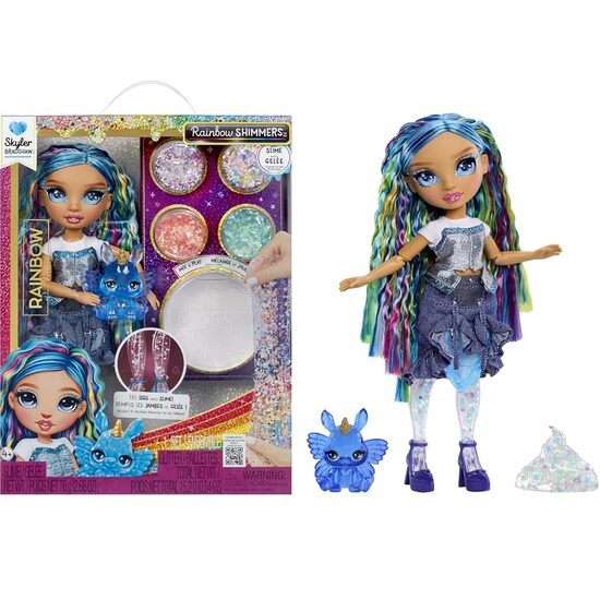 MGA 122418 - Rainbow High Rainbow Shimmers with Slime Skyler Bradshaw zilā lelle