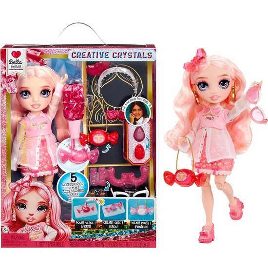 MGA 522904 - Rainbow High Creative Crystals Bella Parker Pink rozā lelle