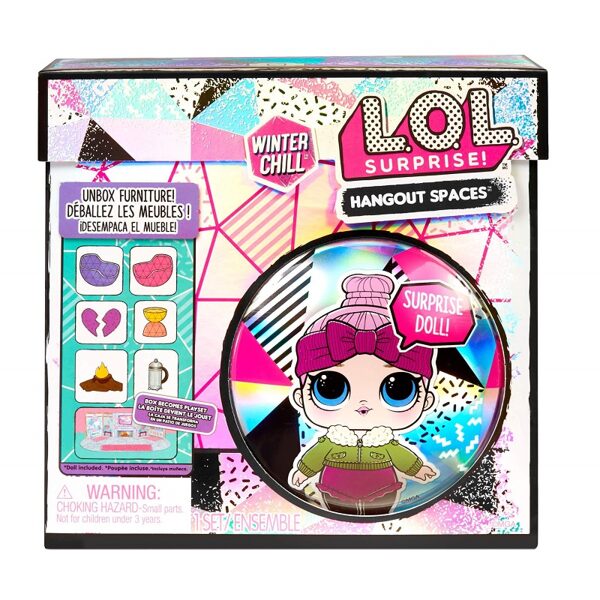 MGA 576624 - LOL Surprise Winter Chill Hangout Spaces Furniture Playset with Cozy Babe Doll mēbeles lol lelle