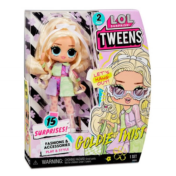  MGA 579571 - LOL Surprise Tweens Series 2 Fashion Doll Goldie Twist lelle ar 15 pārsteigumiem
