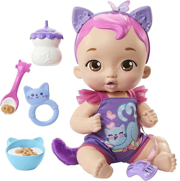 HHP28 - My Garden Baby Snack & Snuggle Kitten Baby Cat Baby Doll lelle kaķis mazulis