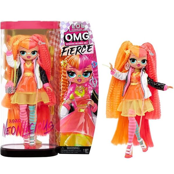 MGA 585268 - LOL Surprise OMG Fierce Neonlicious Fashion Doll lelle ar pārsteigumiem