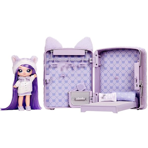 MGA 585572 - Na Na Na Surprise 3-in-1 Backpack Bedroom Playset with Fashion Doll Maya Whiskerfull