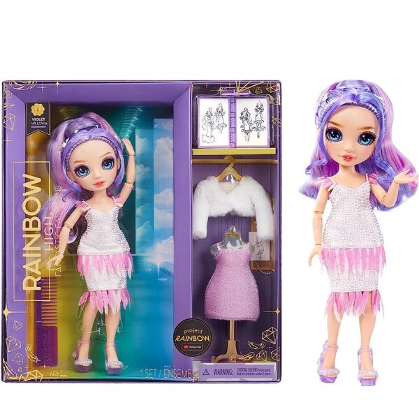 MGA 587385 - Rainbow High Fantastic Fashion Doll - Violet Willow purple violeta modes lelle