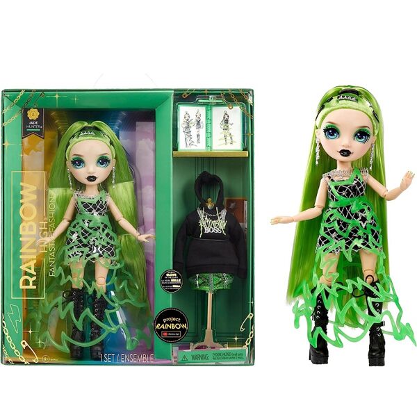 MGA 587361 - Rainbow High Fantastic Fashion Doll - Jade Hunter green zaļa modes lelle