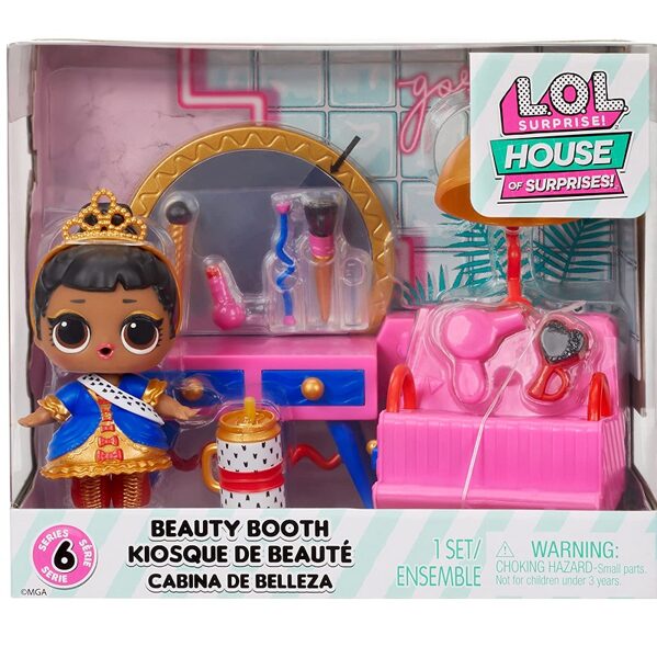 MGA 583776 - LOL Surprise Beauty Booth Playset with Her Majesty Collectible Doll and 8 Surprises lelle