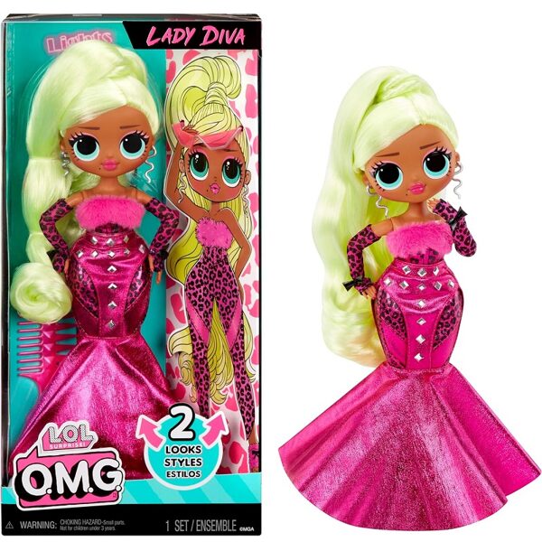MGA ‎591597 - LOL Surprise OMG Lady Diva Fashion Doll 2looks 2styles modes lelle