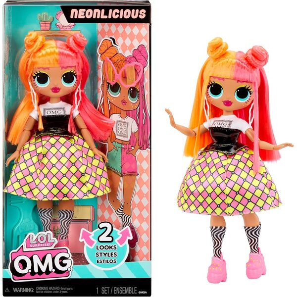 MGA 591580 - LOL Surprise OMG Neonlicious Fashion Doll 2looks 2styles modes lelle